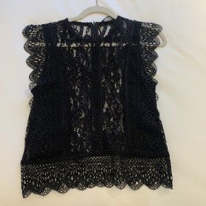 Black lace Zara top